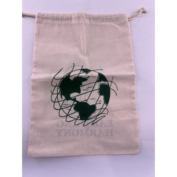 Earthing Harmony Shoe Bag Ivory Cream Green Drawstring New - Picture 2 of 4